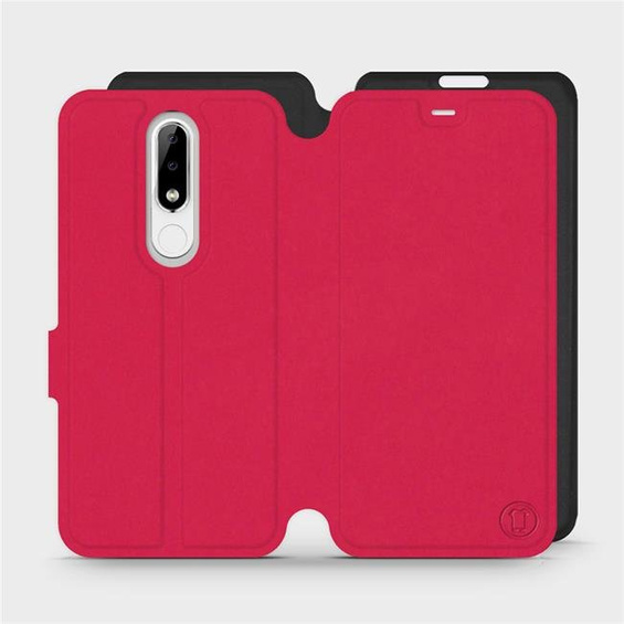 Hülle für Nokia 5.1 Plus - Farbe Rot mit Schwarz