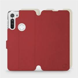 Hülle für Motorola Moto G8 - Farbe Dunkelrot mit Platin