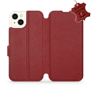 Hülle für Apple iPhone 15 Plus - Farbe Dark Red Leather