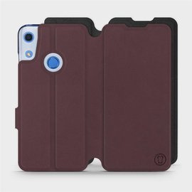 Hülle für Huawei Y6S - Farbe Burgund mit Schwarz