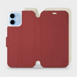 Hülle für Apple iPhone 12 mini - Farbe Dunkelrot mit Platin