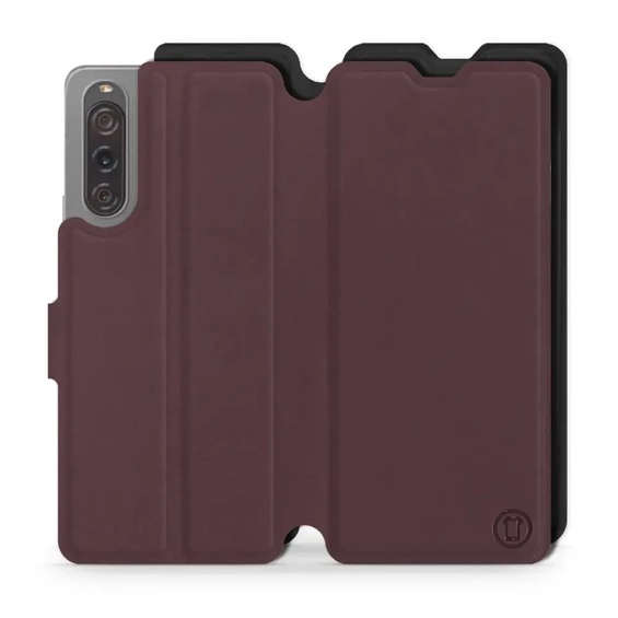 Hülle für Sony Xperia 10 V - Farbe Burgund mit Schwarz