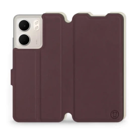 Hülle für OPPO A5x - Farbe Burgund mit Platin