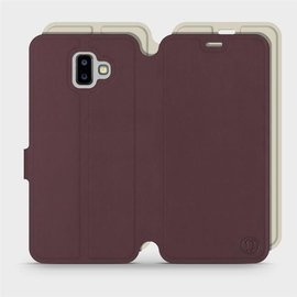 Hülle für Samsung Galaxy J6 Plus 2018 - Farbe Burgund mit Platin