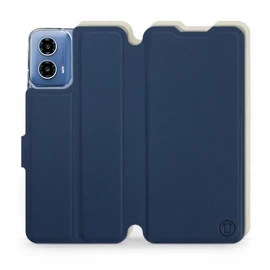 Hülle für Motorola Moto G34 5G - Farbe Marineblau mit Platin