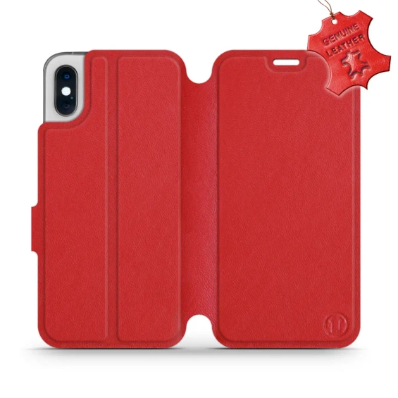 Hülle für Apple iPhone XS - Farbe Red Leather
