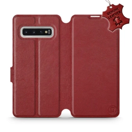Hülle für Samsung Galaxy S10 - Farbe Dark Red Leather