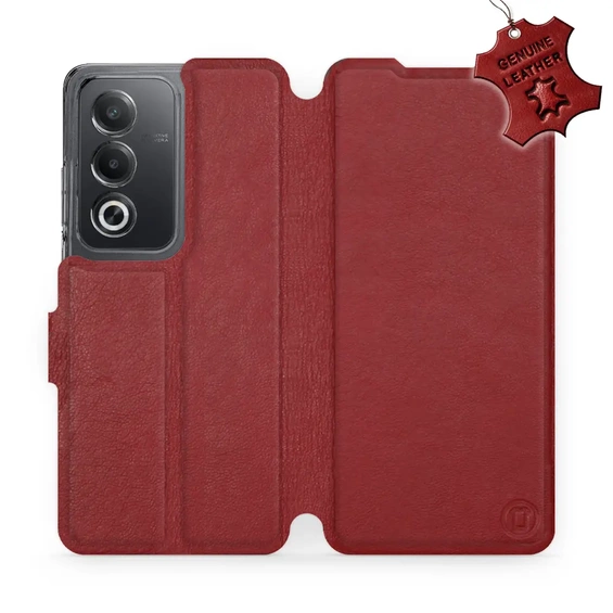 Hülle für OPPO A80 5G - Farbe Dark Red Leather