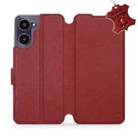 Hülle für Realme 10 - Farbe Dark Red Leather