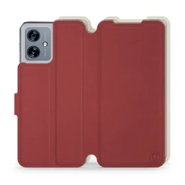 Hülle für Motorola Moto G54 5G - Farbe Dunkelrot mit Platin