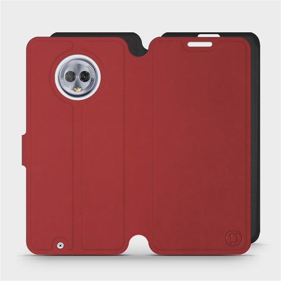 Hülle für Motorola Moto G6 - Farbe Dunkelrot mit Schwarz