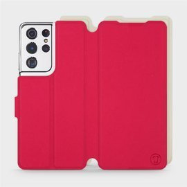 Hülle für Samsung Galaxy S21 Ultra - Farbe Rot mit Platin