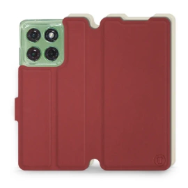 Hülle für Motorola Edge 60 - Farbe Dunkelrot mit Platin