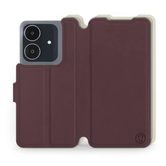Hülle für Realme Note 60 - Farbe Burgund mit Platin