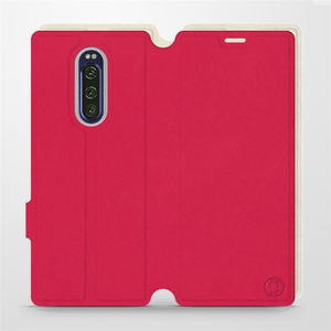 Hülle für Sony Xperia 1 - Farbe Rot mit Platin