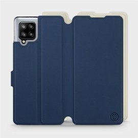 Hülle für Samsung Galaxy A42 - Farbe Marineblau mit Platin