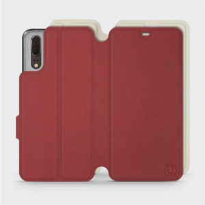 Hülle für Huawei P20 - Farbe Dunkelrot mit Platin