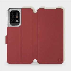 Hülle für OPPO Reno 5 Z - Farbe Dunkelrot mit Platin