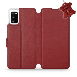 Hülle für Samsung Galaxy A41 - Farbe Dark Red Leather