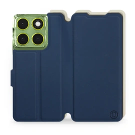 Hülle für Motorola Edge 70 - Farbe Marineblau mit Platin