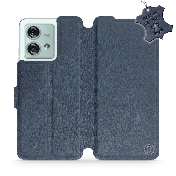 Hülle für Motorola Edge 40 Neo - Farbe Blue Leather