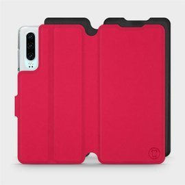 Hülle für Huawei P30 - Farbe Rot mit Schwarz