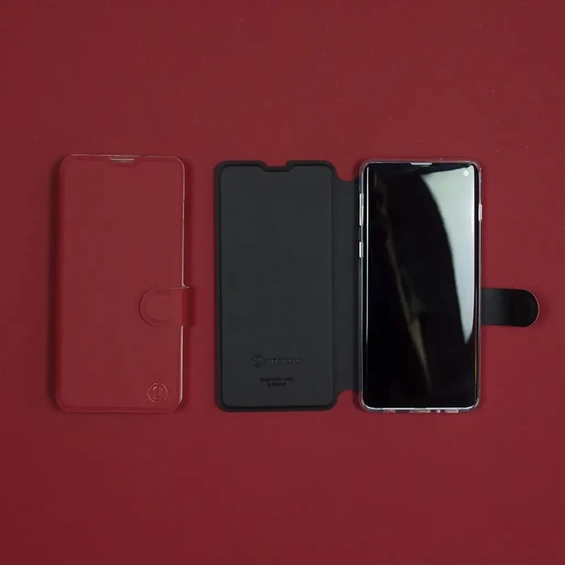 Hülle für Samsung Galaxy A15 5G - Farbe Dunkelrot mit Schwarz