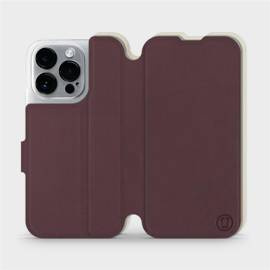 Hülle für Apple iPhone 14 Pro - Farbe Burgund mit Platin