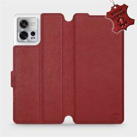 Hülle für Motorola Edge 30 Fusion - Farbe Dark Red Leather