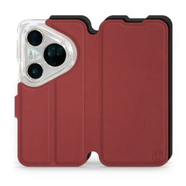 Hülle für Huawei Pura 80 Ultra - Farbe Dunkelrot mit Schwarz