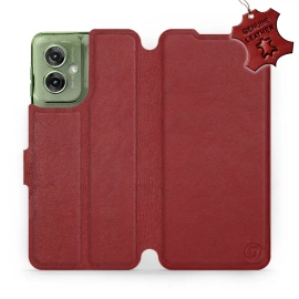 Hülle für Motorola Moto G55 5G - Farbe Dark Red Leather