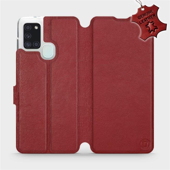 Hülle für Samsung Galaxy A21S - Farbe Dark Red Leather
