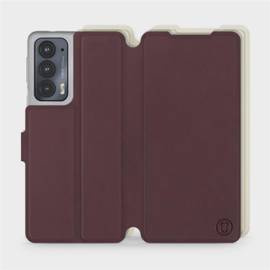 Hülle für Motorola Edge 20 - Farbe Burgund mit Platin
