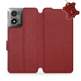 Hülle für Motorola Moto E14 - Farbe Dark Red Leather