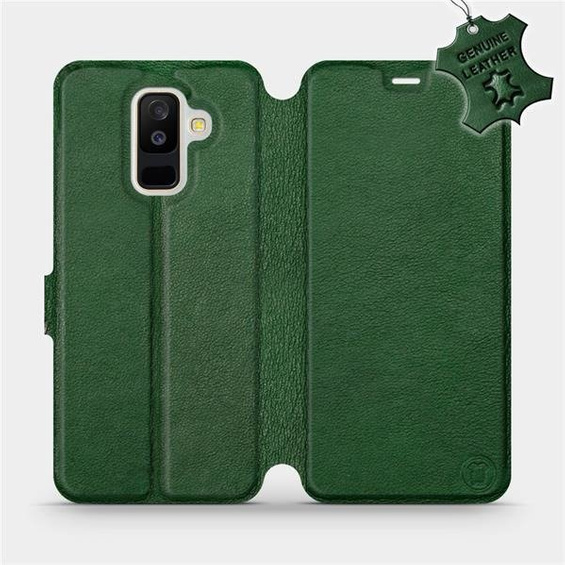 Hülle für Samsung Galaxy A6 Plus 2018 - Farbe Green Leather